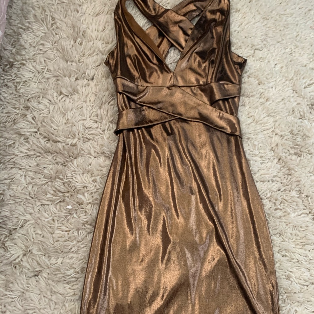 Wilcox Metallic Dress - Gold